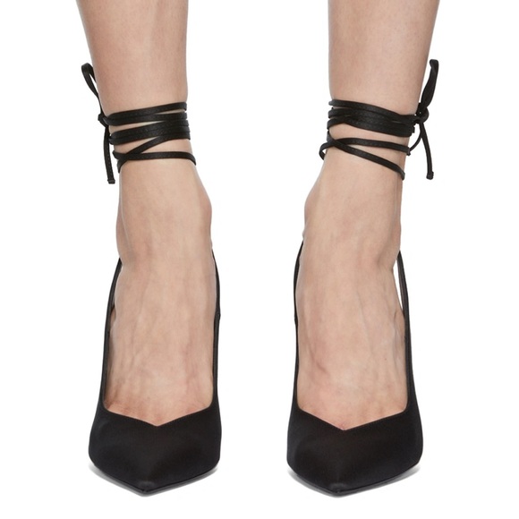 Attico black satin slingback heels - Picture 2 of 11